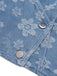 2PCS Blue 1940s Jacquard Denim Top & Wide-leg Pants