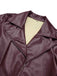 Wine Red 1940s Notched Collar Leather Coat