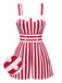 [Pre-Sale] Red & White 1950s Stripe Rolled Collar Romper