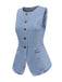 Blue 1940s Sleeveless Denim Vest