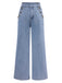 Blue 1940s Button Wide-Leg Denim Jeans