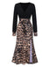 Black 1930s Leopard Patchwork Mermaid Dress