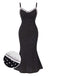 Black 1930s Spaghetti Strap Polka Dots Mermaid Dress