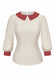 [Pre-Sale] 2PCS 1940s Colorblock White Blouse & Plaid Dress
