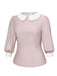 [Pre-Sale] [Plus Size] 2PCS 1940s Colorblock Pink Blouse & Gray Dress