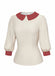 [Pre-Sale] 2PCS 1940s Colorblock White Blouse & Plaid Dress