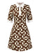 [Pre-Sale] Brown 1960s Geometric Lapel Cotton Dress