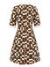 [Pre-Sale] Brown 1960s Geometric Lapel Cotton Dress