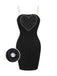 Black 1960s Strapless Woven Heart Dress