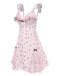 Pink 1960s Deep-V Hearts Lace Sling Nightgown