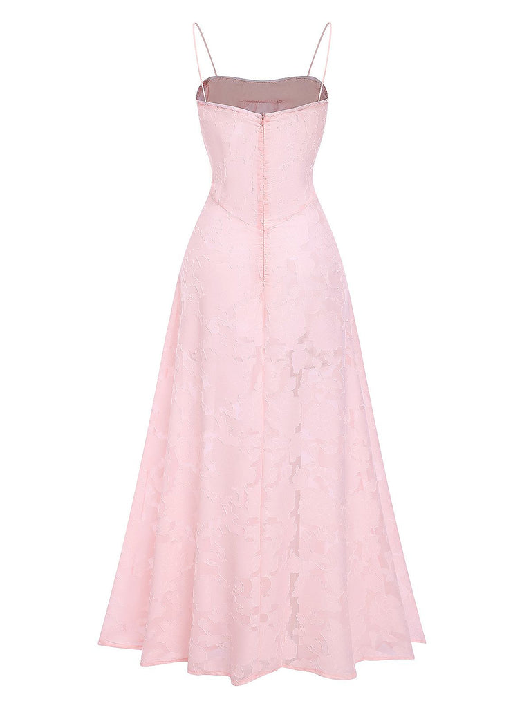 1930s Sexy Sheer Floral Maxi Dress