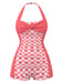 [Pre-Sale] Pink 1950s Plaid Halter Swimsuit