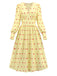 [Pre-Sale] Yellow 1940s Strawberry V-Neck Dress