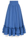 Retro 1940s Ruffle High-Low Hem Skirt