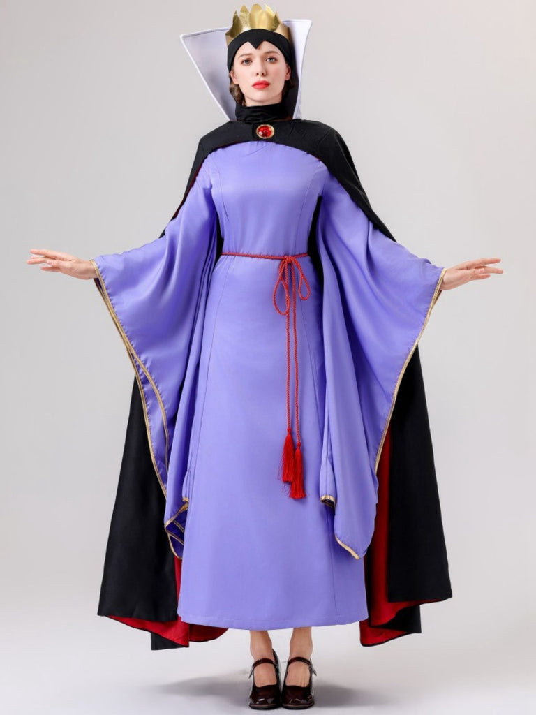 2PCS Purple 1940s Evil Queen Dress & Long Cloak