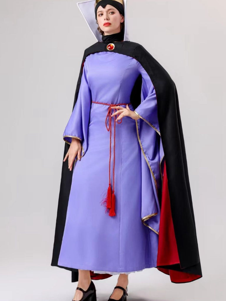 2PCS Purple 1940s Evil Queen Dress & Long Cloak