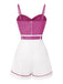 Blue 1940s Polka Dot Patchwork Suspender Romper