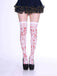 White & Red Halloween Blood Stain Thigh-High Stockings
