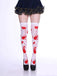 White & Red Halloween Blood Stain Thigh-High Stockings