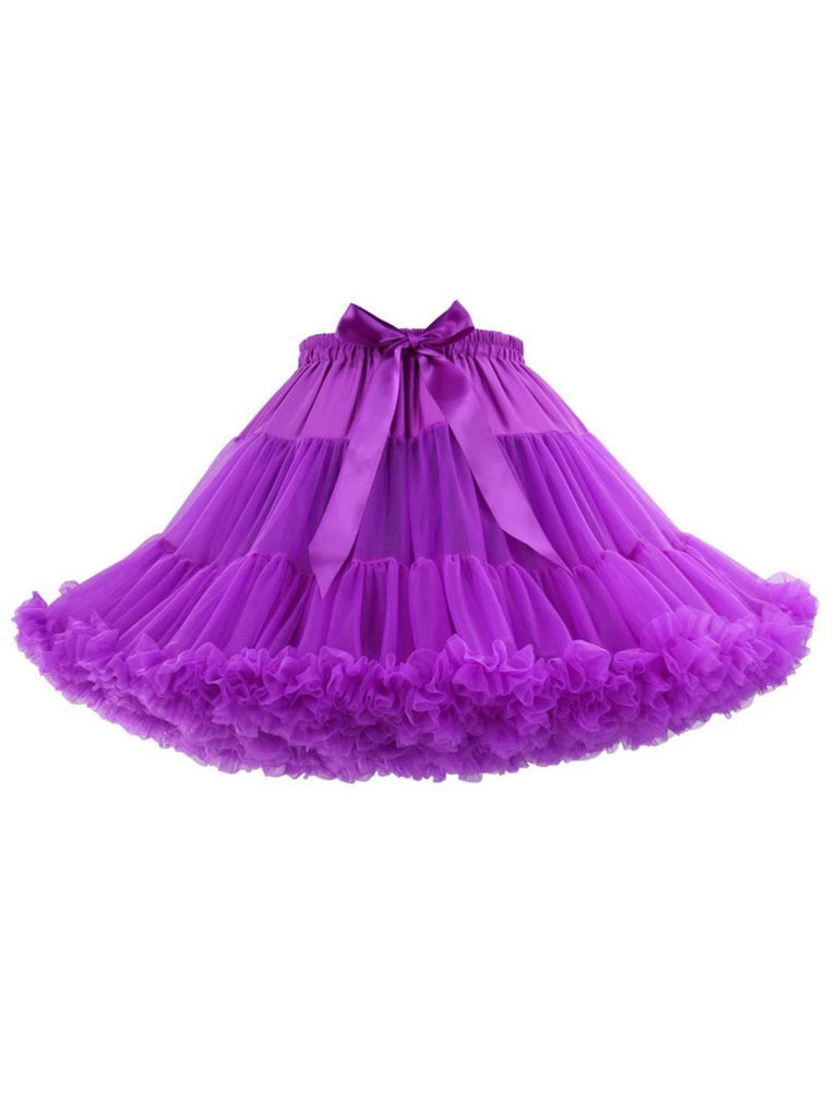 1950s Solid Halloween Mesh Underskirt Petticoat