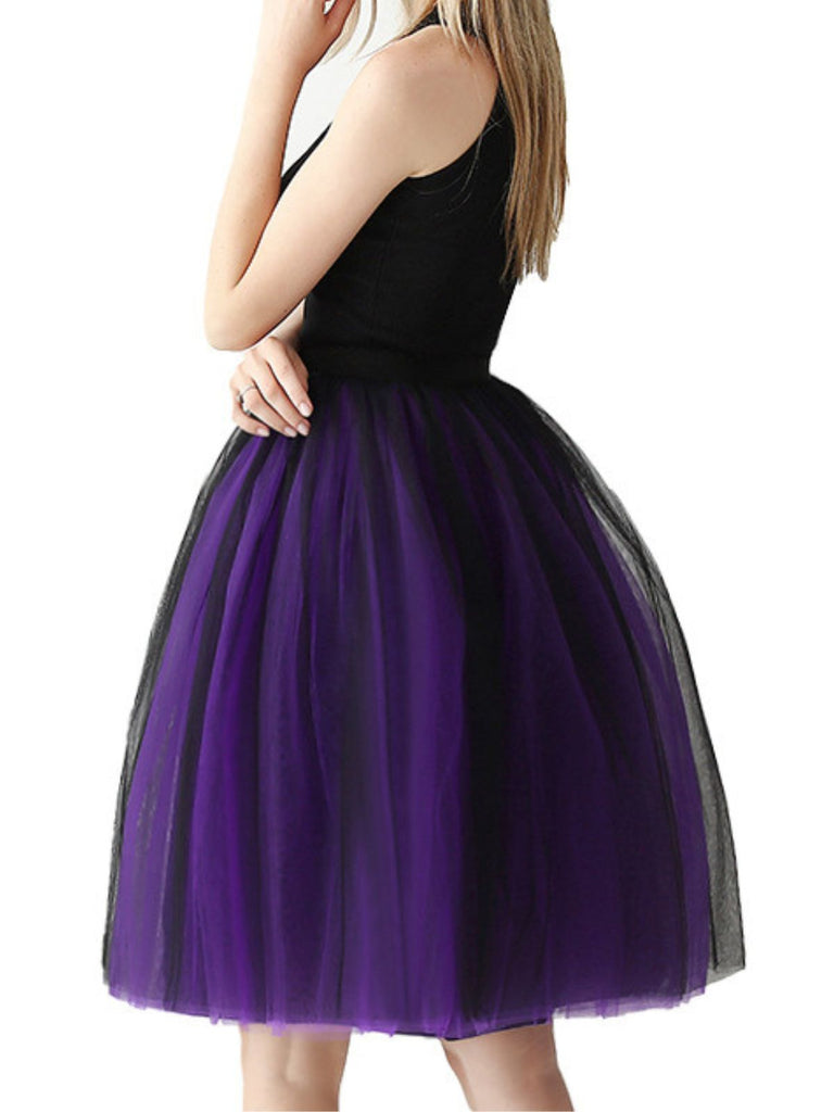 Gradient 1950s Ribbon Belt Mesh Underskirt Petticoat