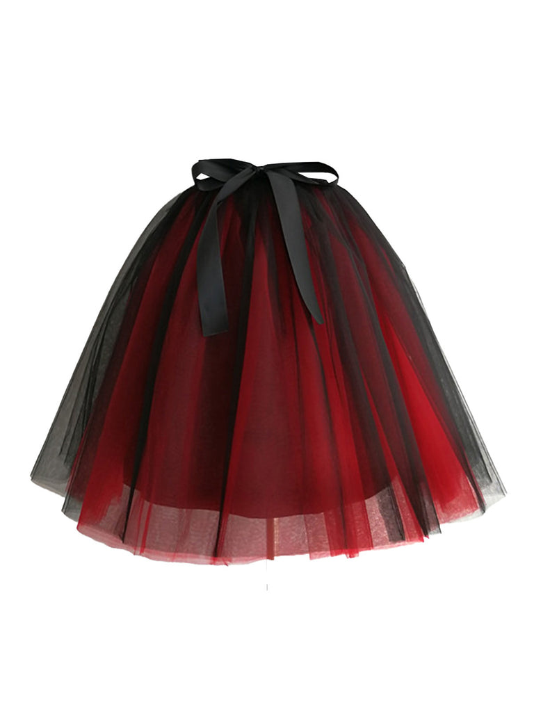 Gradient 1950s Ribbon Belt Mesh Underskirt Petticoat