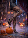 Black Gothic Halloween Print Stockings