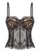 Black 1950s Gothic Lace Corset Cami Top