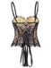 Black 1950s Gothic Lace Corset Cami Top