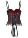Black 1950s Gothic Lace Corset Cami Top