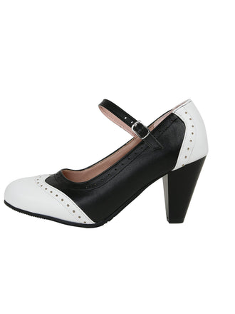 Vintage Colorblock Mary Jane Shoes