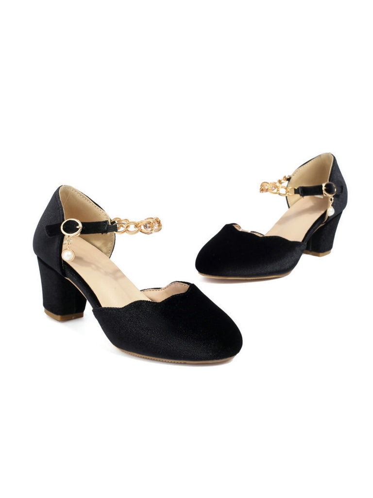 Vintage Flannelette Gold Chain High Heels
