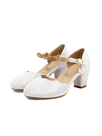 Vintage Flannelette Gold Chain High Heels