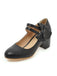 Vintage Bow Round Toe Cone Heel Shoes