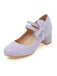 Vintage Bow Round Toe Cone Heel Shoes