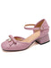 Retro Pearl Bow Mary Jane Heels
