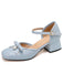 Retro Pearl Bow Mary Jane Heels