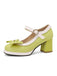 Vintage Contrast Bow Mary Jane High Heels
