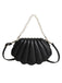 Shell Shape Pearl Chain PU Leather Bag
