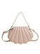 Shell Shape Pearl Chain PU Leather Bag
