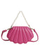 Shell Shape Pearl Chain PU Leather Bag