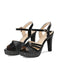 Glitter PU Leather High Heel Sandals
