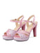 Glitter PU Leather High Heel Sandals