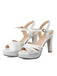 Glitter PU Leather High Heel Sandals