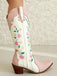 Vintage Floral Embroidered Western Boots