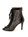 Mesh Patchwork Peep Toe High Heel Sandals