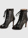 Mesh Patchwork Peep Toe High Heel Sandals