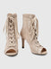 Mesh Patchwork Peep Toe High Heel Sandals