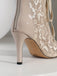 Mesh Patchwork Peep Toe High Heel Sandals