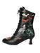 Halloween Bat Pumpkin Lace-Up Mid-Calf Boots
